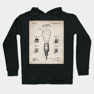 Light Bulb Patent - Industrial Design Architectural Decor Art - Antique Hoodie